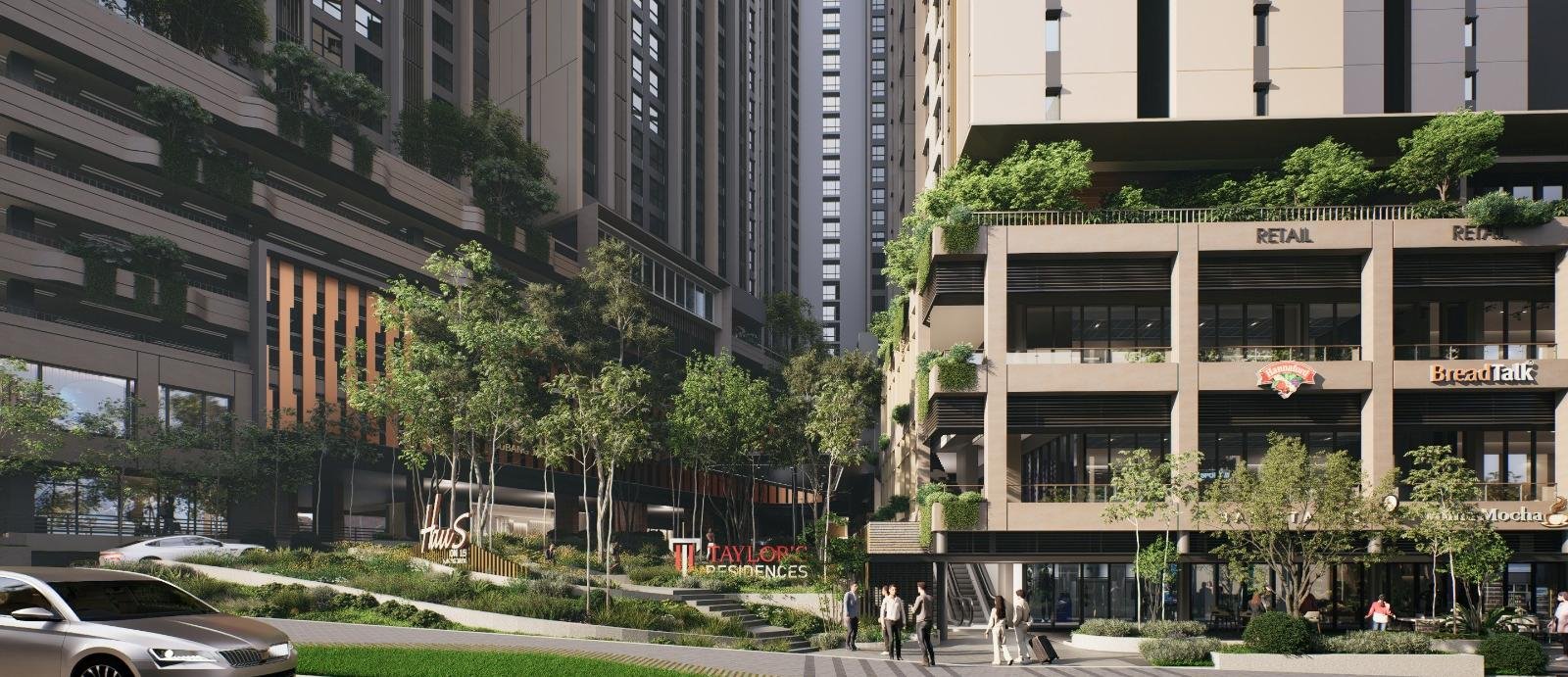 Haus On 15 — retail podium and entrance