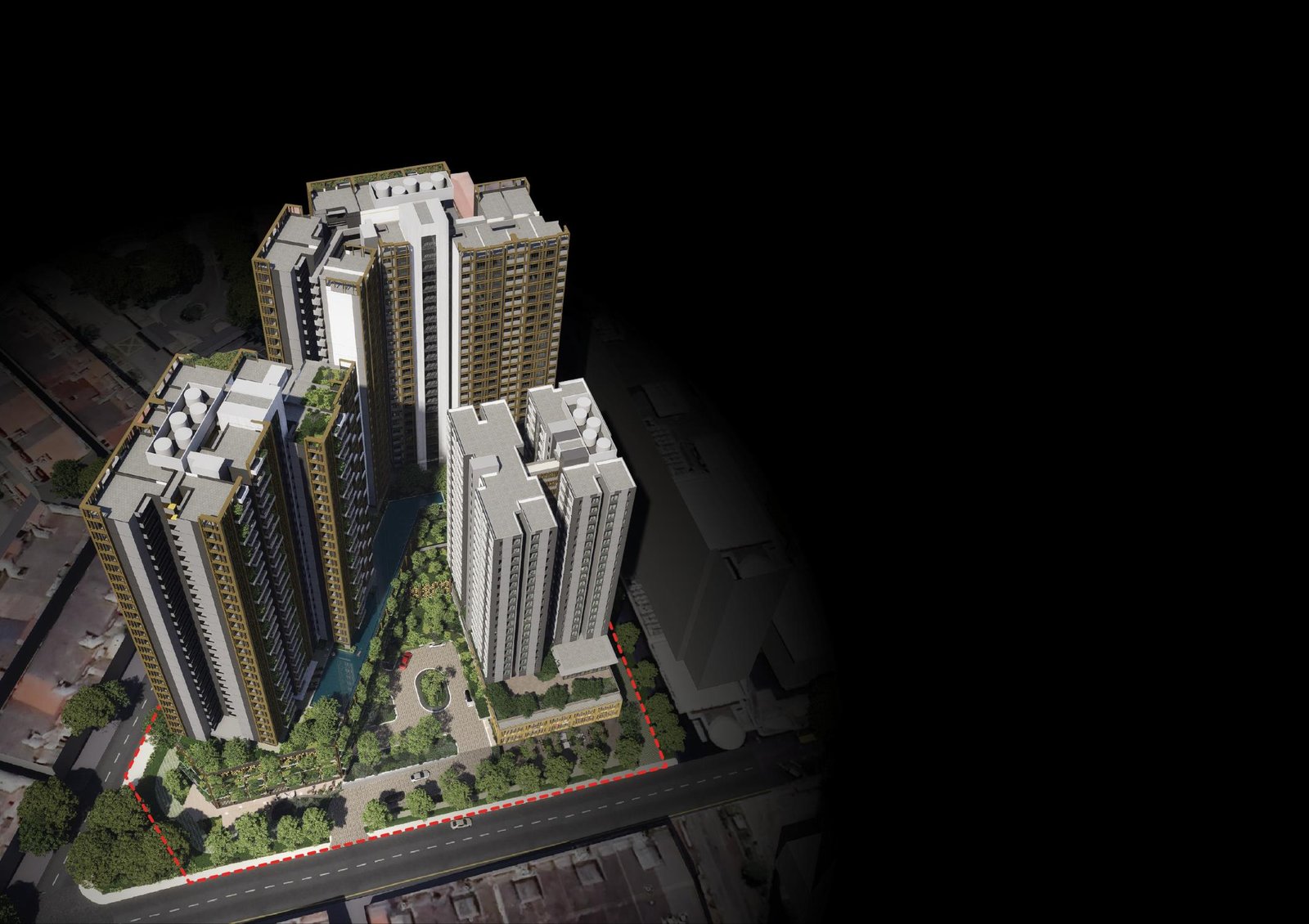 Haus On 15 — aerial view of Tower A, B and C